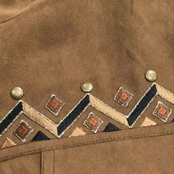 VINTAGE BOB MACKIE Brown
Western Button Down Shirt Jacket Brown Faux Suede L - Picture 9 of 14